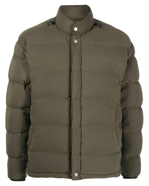 Stone Island Shadow Project Green Press-Stud Puffer Jacket for men