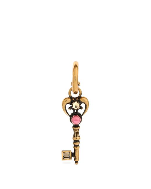 Etro Metallic Drop Earrings With Key And Stones