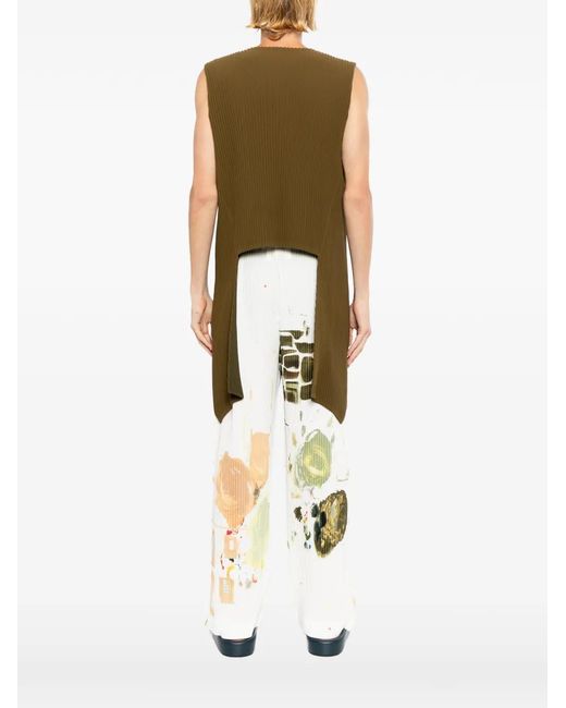 Homme Plissé Issey Miyake Green Pleated Vest for men