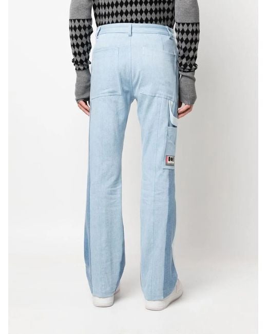 NAHMIAS Blue Straight-Leg Panelled Jeans for men