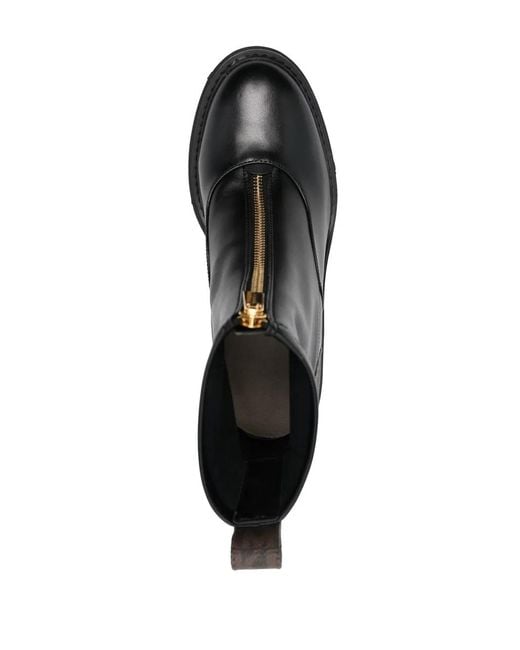 MICHAEL Michael Kors Black Cyrus Zip Leather Ankle Boots