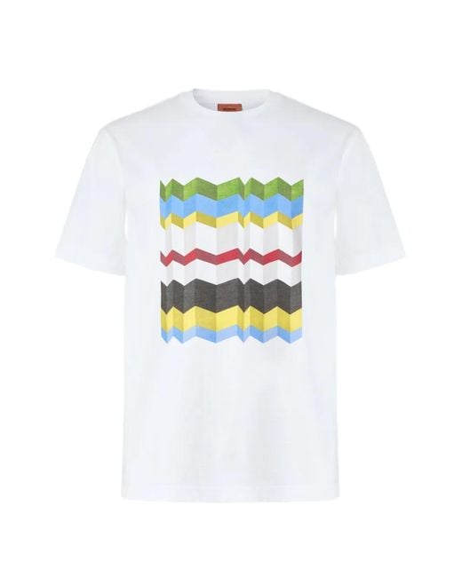 Missoni White Zigzag-Graphic T-Shirt for men