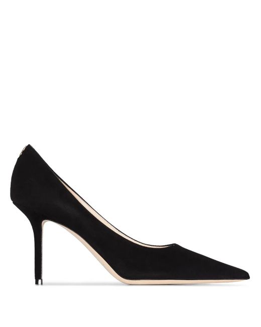 Jimmy Choo Black Love 85 Suede Pumps
