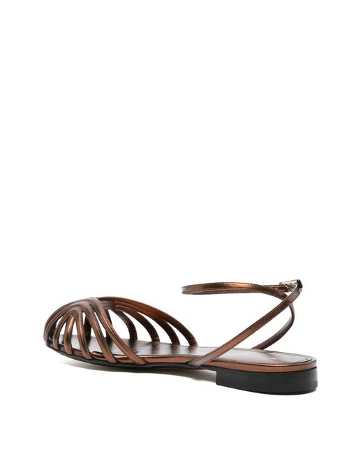 ALEVI White Caged Flat Sandals