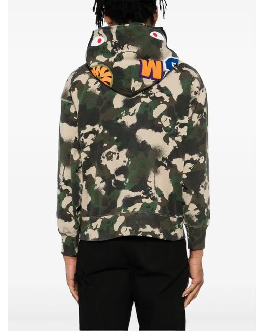 Sudadera Estampada Con Capucha A Bathing Ape de hombre de color Black