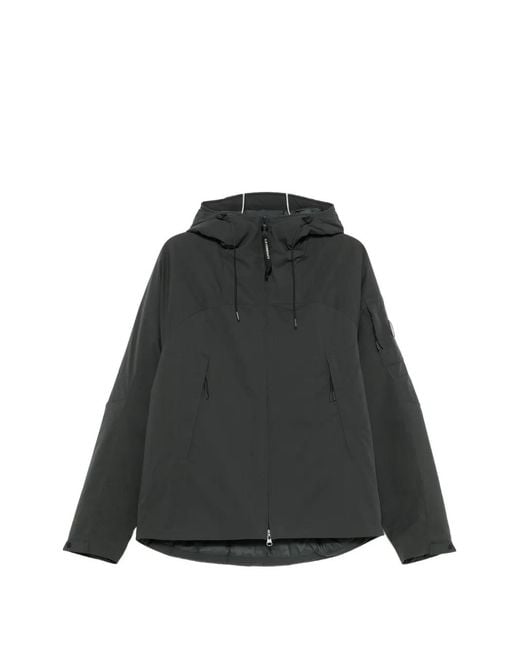 C P Company Black Lens-Detail Hooded Jacket for men