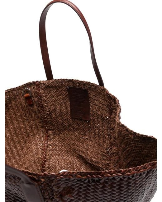 Dragon Diffusion Brown Teresa Woven-Leather Tote Bag