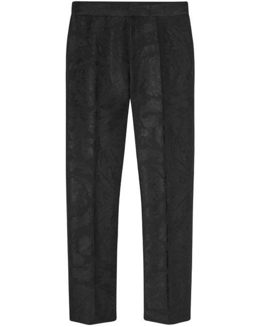 Pantalon de costume Barocco en jacquard Versace pour homme en coloris Black