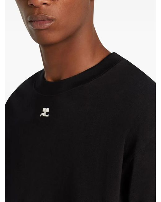 Courreges Black T-Shirts And Polos for men