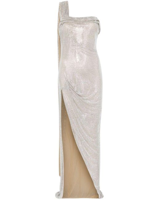 GIUSEPPE DI MORABITO White Crystal-Embellished Gown