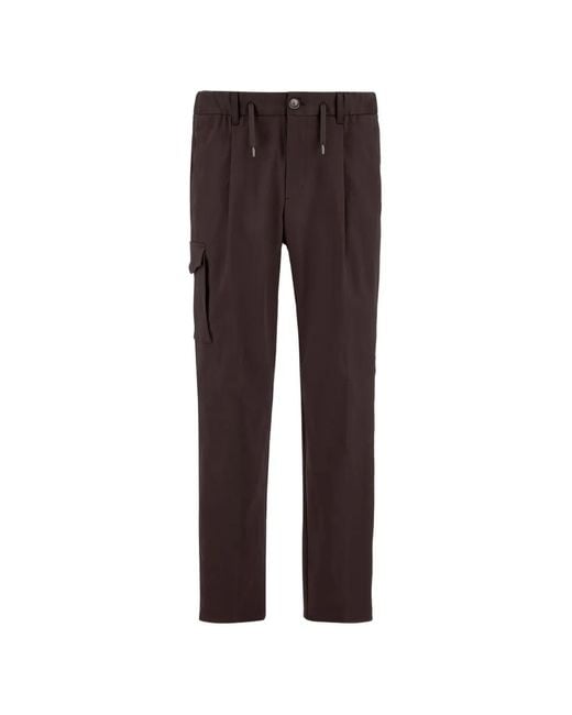 Herno Brown Drawstring Straight-Leg Trousers for men