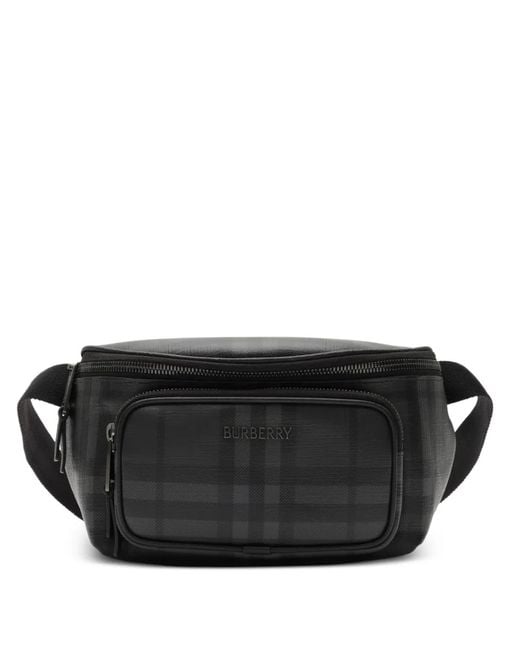 Burberry Black City Check Belt Bag for men