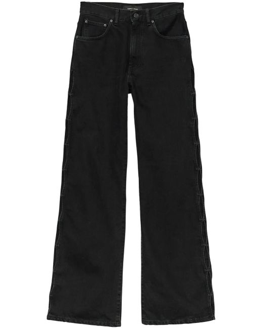 Purple Brand Black High-Waisted Wide-Leg Jeans
