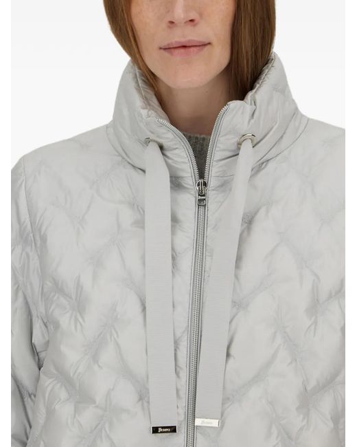 Herno Gray A-Shape Quilted Coat