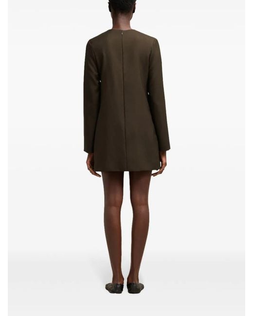 AMI Brown Long Sleeve Wool Dress