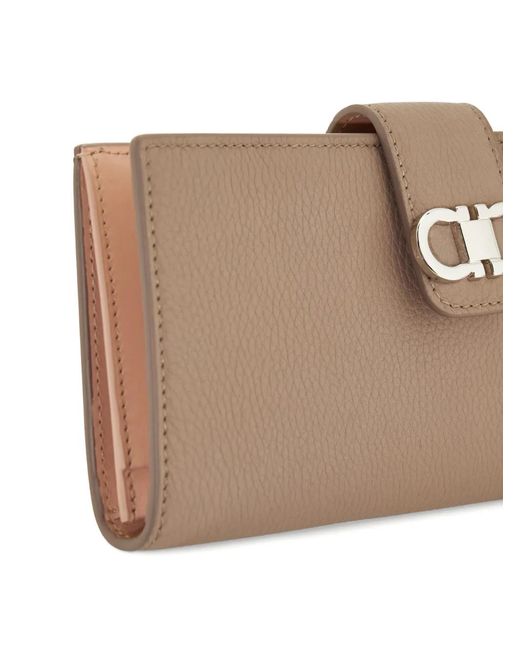 Ferragamo Natural Double Gancini Continental Wallet