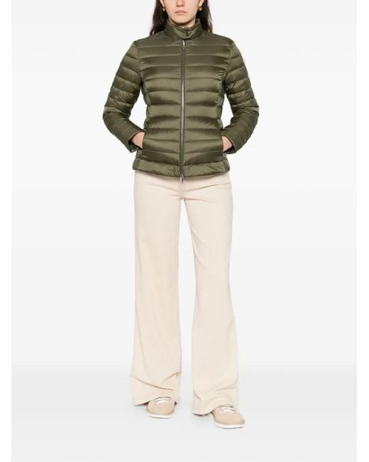 Moncler Green Igelle Logo-Patch Puffer Jacket