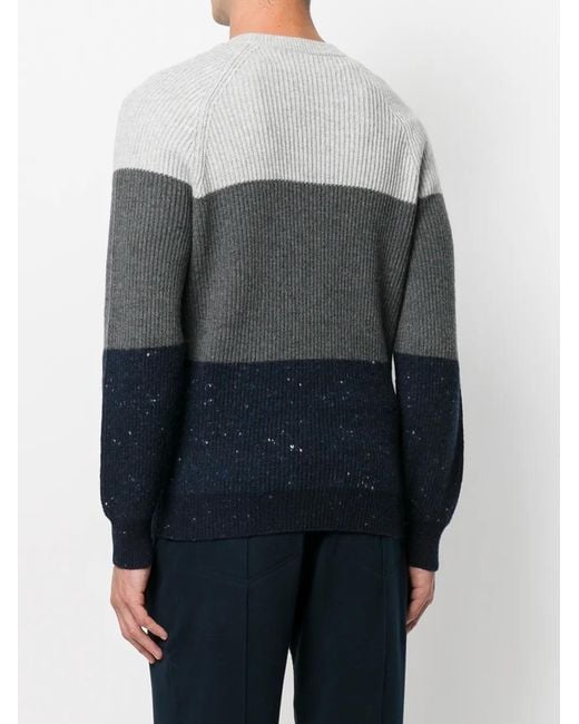 Pull Rayé Brunello Cucinelli pour homme en coloris Gray