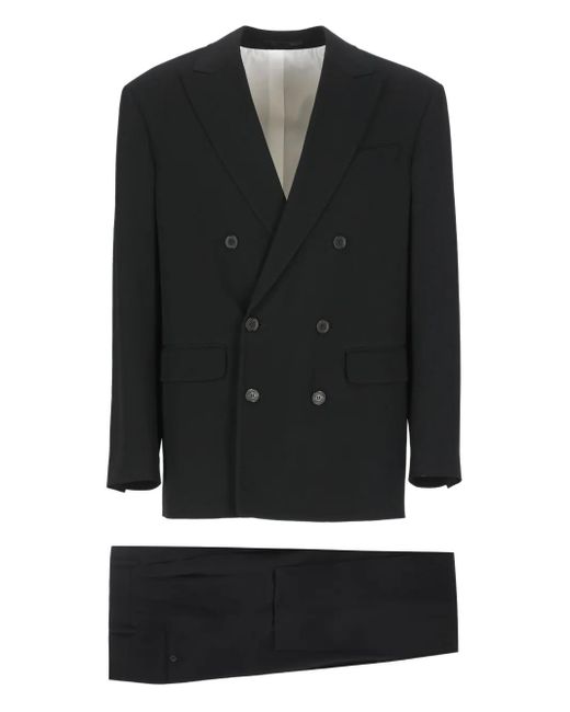 DSquared² Black Double-Breasted Peak-Lapel Suit for men