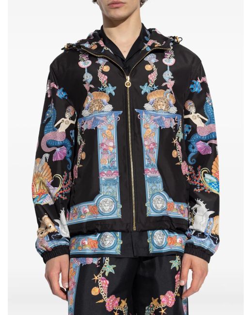 Versace Black Jacket With Hood for men