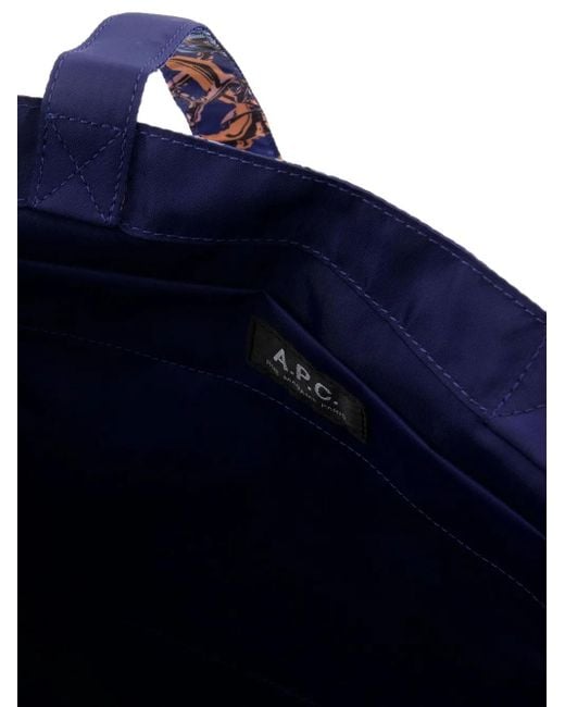 A.P.C. Blue Patterned Shoulder Bag