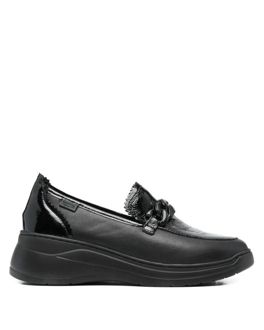 Melluso Black Chain-Embellishment Loafers