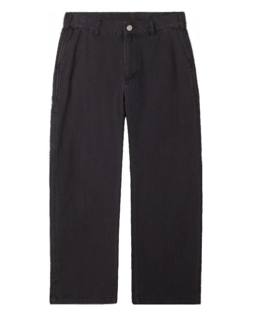 Obey Blue Faded-Wash Trousers for men