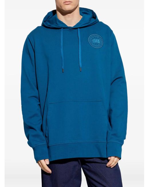 Canada Goose Blue Huron Embroidered-Logo Hoodie for men