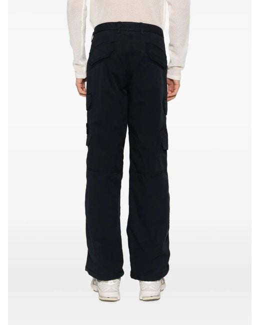 Stone Island Blue Compass-Patch Cargo Trousers for men
