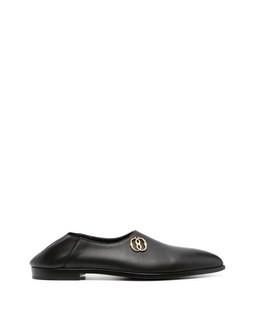 Bally Black Pointed-Toe Leather Loafers