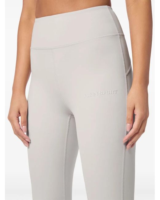 Philipp Plein White Logo Bootcut Leggings