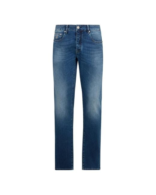 Moorer Blue Five-Pocket Jeans for men