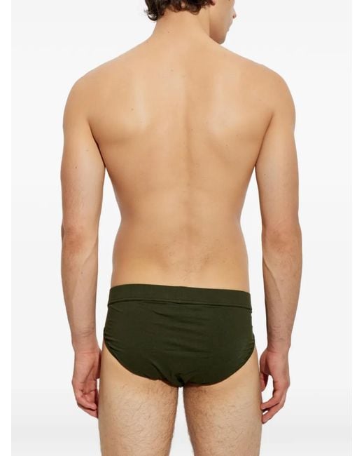 DSquared² Green Logo-Patch Briefs for men