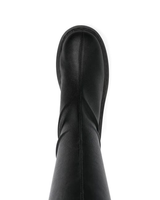 Vic Matié Black 100Mm Calf-Leather Platform Boots