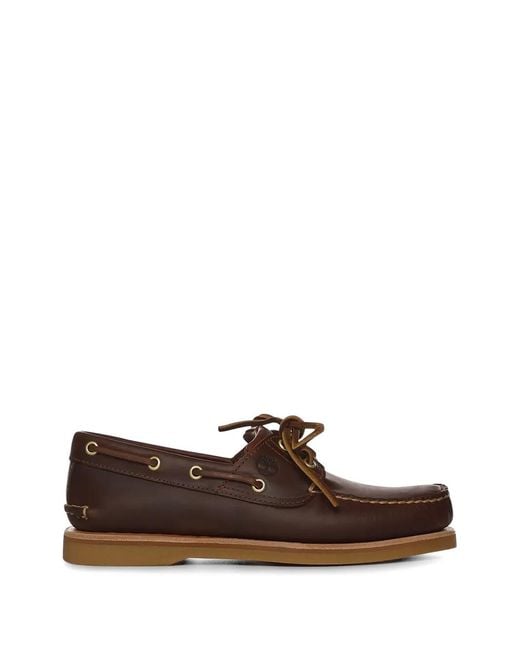 Timberland Brown Boat Shoes Leather for men