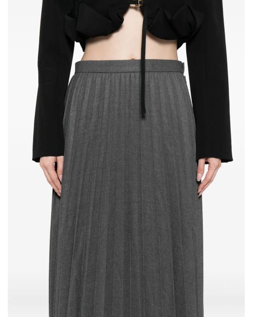 JNBY Gray Pleated Midi Skirt