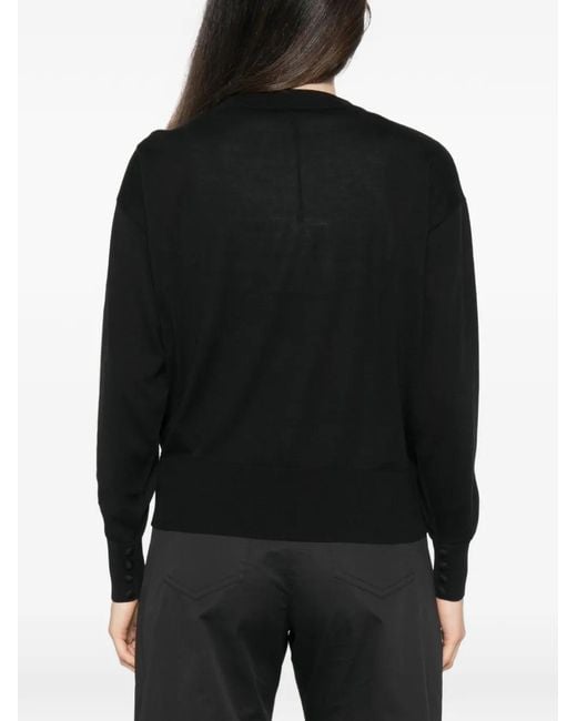 Marella Black V-Neck Long-Sleeve Sweater