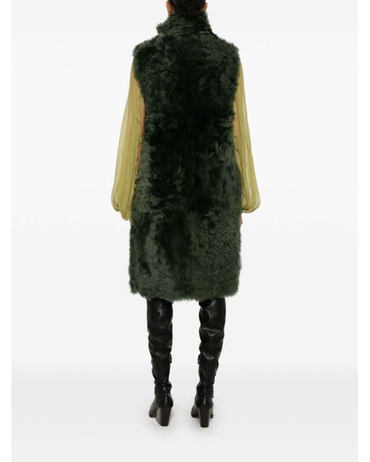 Yves Salomon Green Shearling Gilet