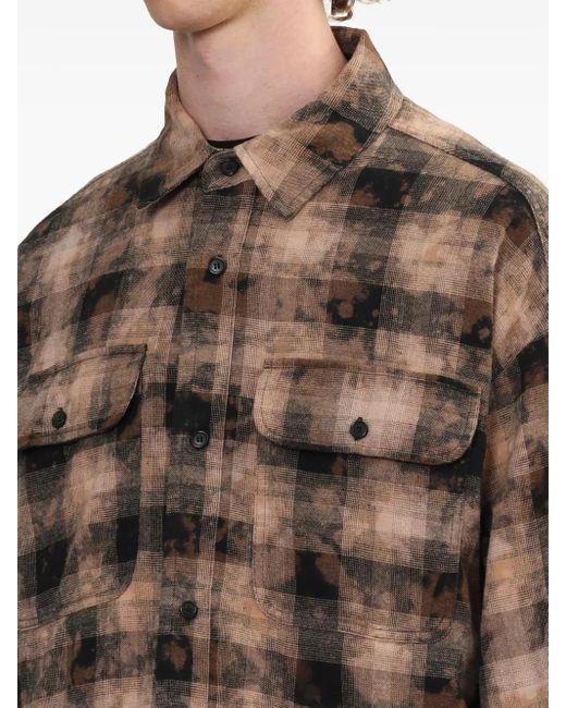 Palm Angels Checkte Hemd in Brown für Herren