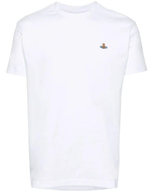 Vivienne Westwood Katoenen T-Shirt Met Geborduurd Logo in het White voor heren
