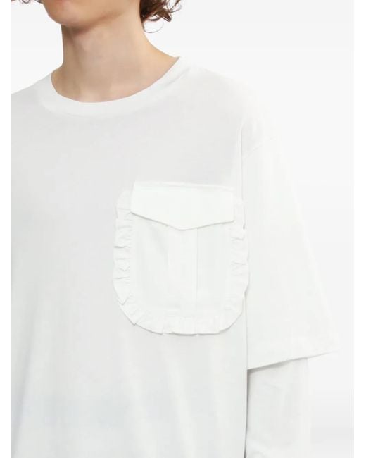 T-Shirt En Coton À Manches Longues Simone Rocha pour homme en coloris White