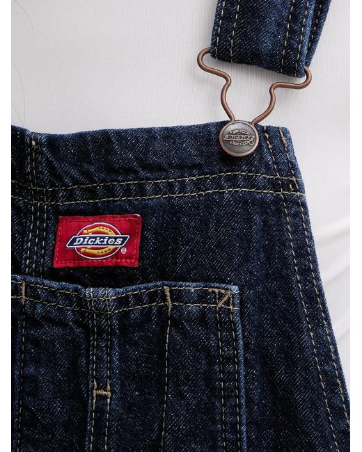 Dickies Blue Logo-Patch Denim Dungarees