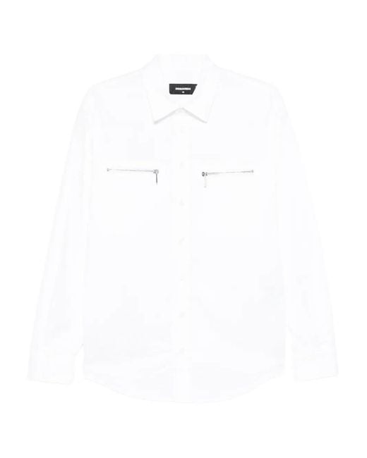 DSquared² White Zip-Pocket Shirt for men