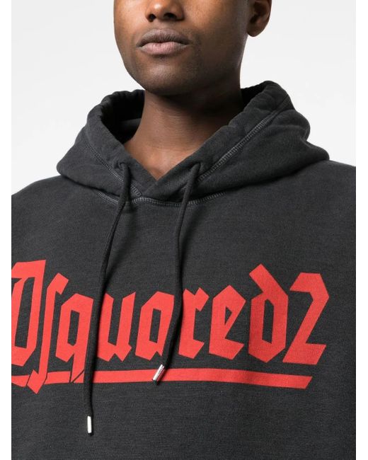 DSquared² Black Logo-Print Crew-Neck Sweatshirt for men