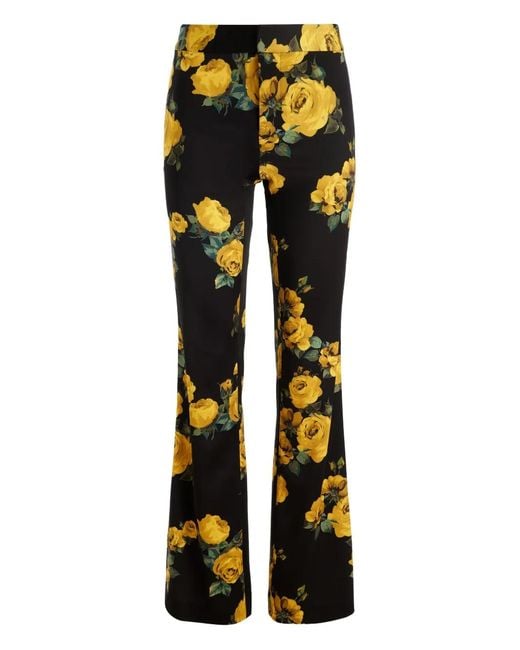 Alice + Olivia Black Livi Printed Floral Pants