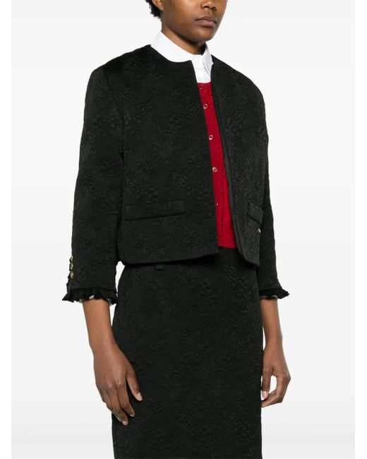 Miu Miu Black Matelassé Jacquard Jacket