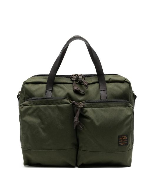 Filson Black Logo-Patch Zip-Fastening Briefcase for men