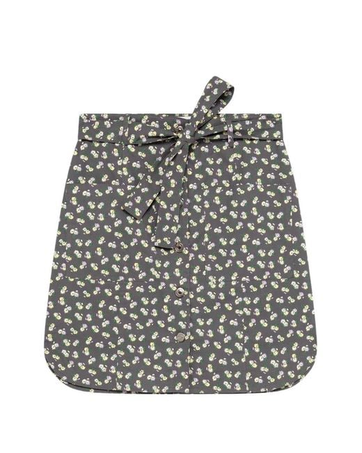 Minifalda Con Estampado Floral Y Cinturón MSGM de color Gray
