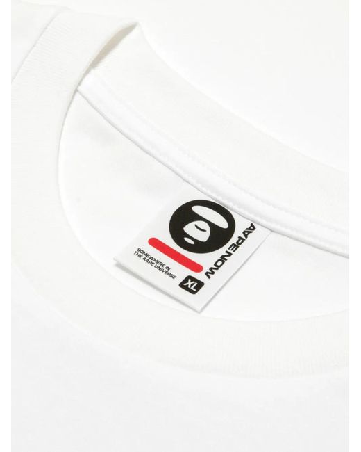 Aape By A Bathing Ape White Patch T-Shirt for men