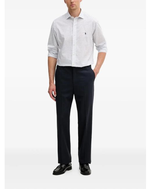 Polo Ralph Lauren White Checked Cotton Shirt for men